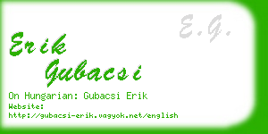 erik gubacsi business card